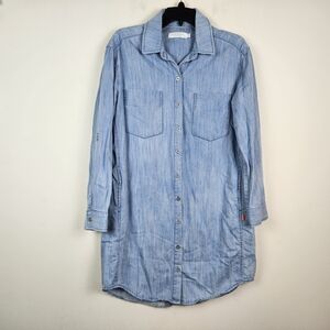 Seafolloy Australia Light Blue Denim Shirt Dress Size M Pockets